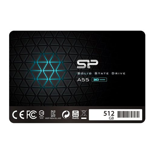 Silicon Power | 512GB SSD | 3D NAND A55 | SLC Cache Performance Boost | SATA III 2.5" 7mm (0.28") | Internal Solid State Drive | SSD