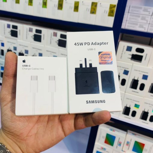 Samsung | 45W | Power Adaptor | With USB Type-C Cable To Type-C Cable | Cable & Charger