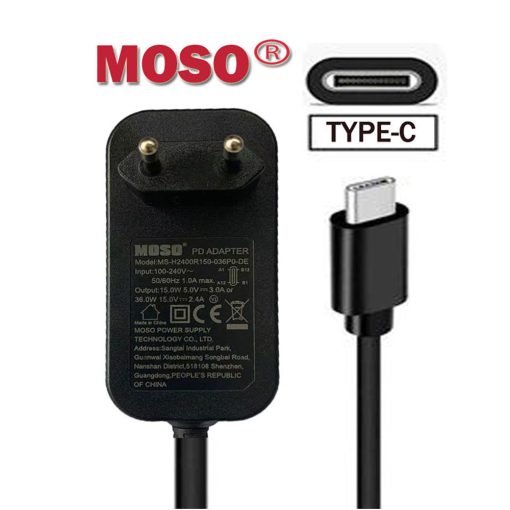 Moso | 36W Fast Charger | Reliable And Durable | With USB Type-C | For Laptop And Mobiles | Charger