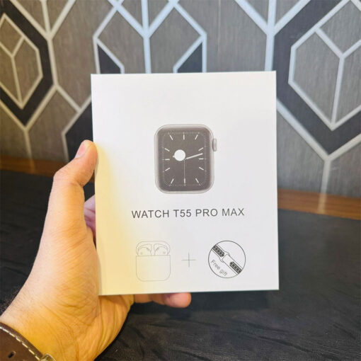 T55 Pro Max Smartwatch | Silicon Straps with Earpods | 1.54 Inch Full Touchscreen Display | Health Rate Monitor | Sleep Monitor | Water Resistant IP67 | Smart Watch